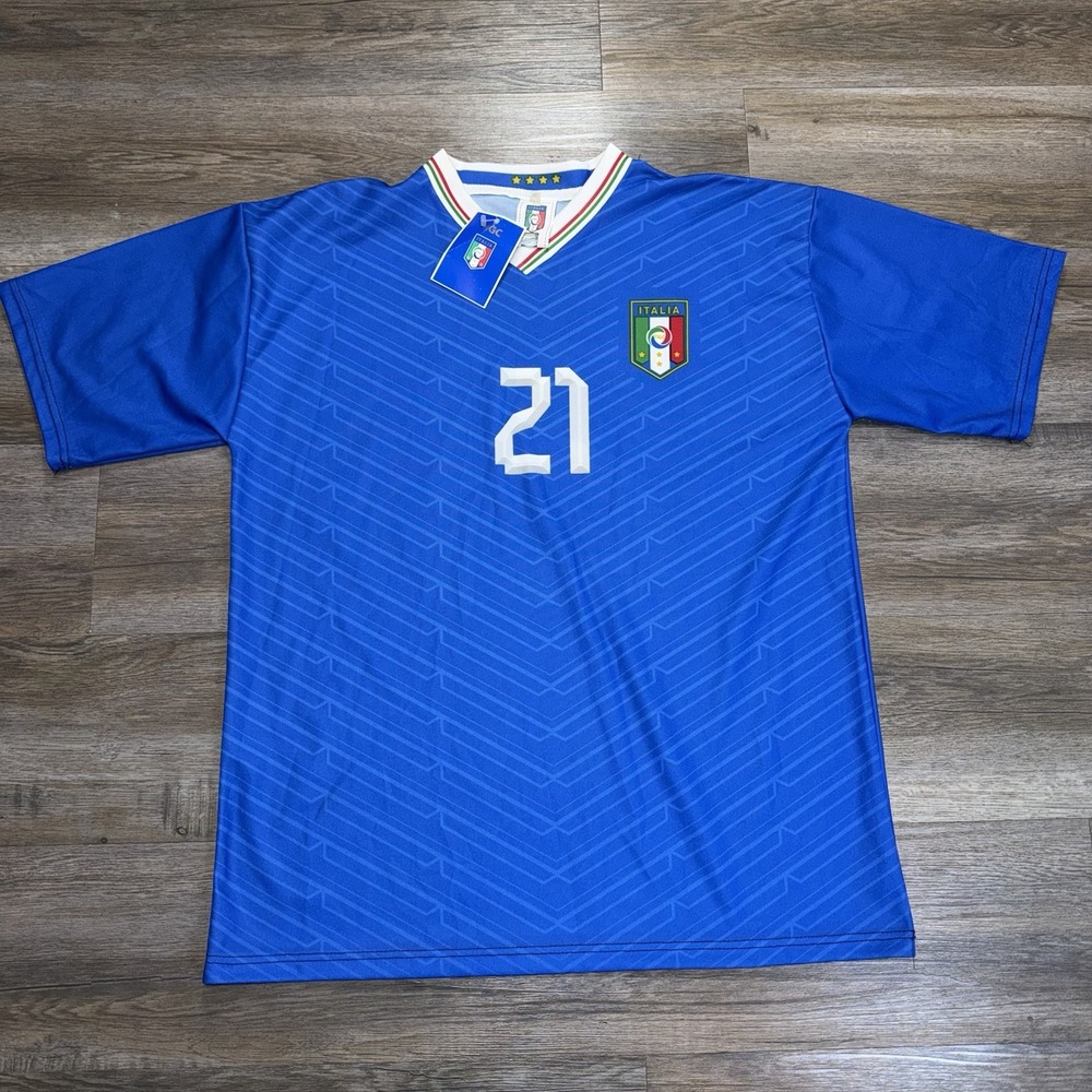 NWT Andrea Pirlo #21 Jersey Mens XL Italia Football Soccer Made In Italy FIGC